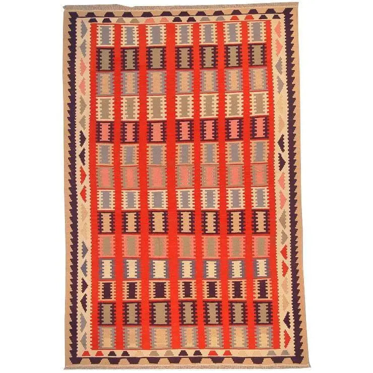 One Of The Kind Ardabil Persian Kilim 8'10" x 5'10"